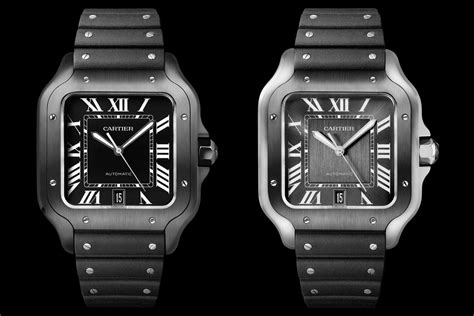 black cartier diamond watch|cartier santos watch price.